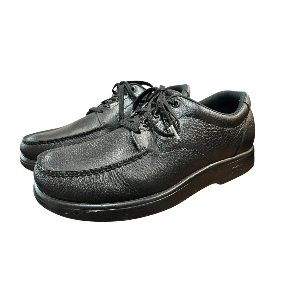 SAS Men's Black Leather Bout Time Comfort Oxford Shoes  Size 11.5 W  Casual